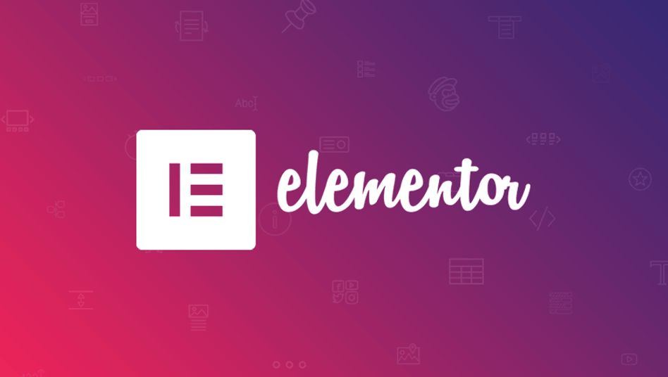Elementor Logo on pink and purple gradiant background