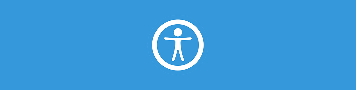 Stylized image of person with arms spread out and inside of a circle