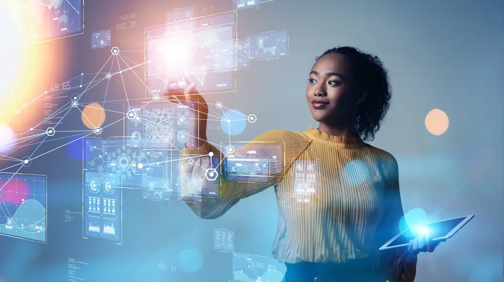 An image depicting the concept of digital transformation in system engineering, featuring binary code and programming symbols. This image contextualizes AI Testing Services, highlighting the role of advanced technologies in shaping the future of artificial intelligence.