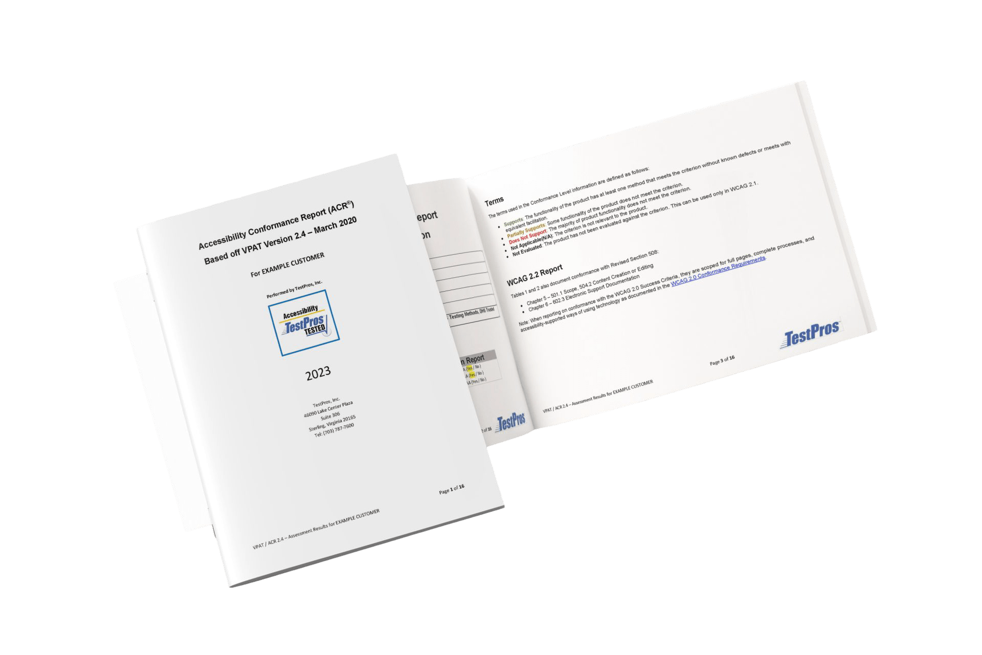 TestPros' branded vpat template to help organizations reach vpat compliance