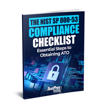 Book cover for TestPros' NIST SP 800-53 Compliance Checklist