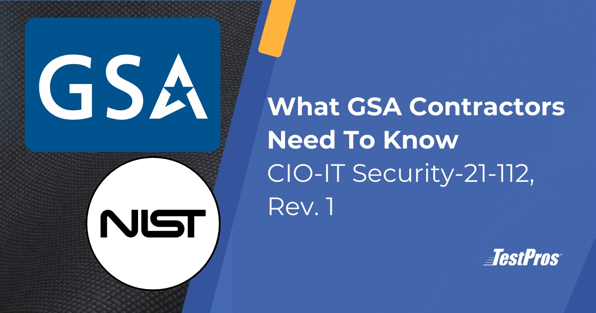 Blog graphic showing GSA and NIST logos, referencing key takeaways for GSA contractors