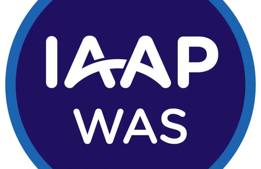 Logo of the International Association of Accessibility (IAAP) Web Accessibility Specialist Certification. Circular logo that is purple in the middle with a blue outer ring.