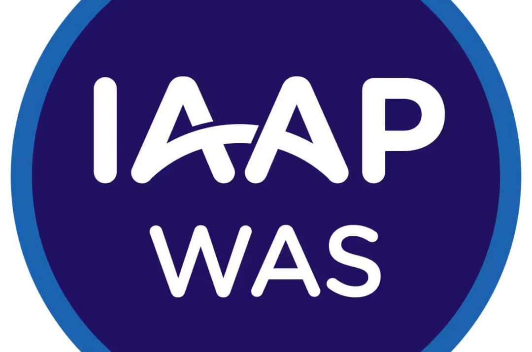 Logo of the International Association of Accessibility (IAAP) Web Accessibility Specialist Certification. Circular logo that is purple in the middle with a blue outer ring.