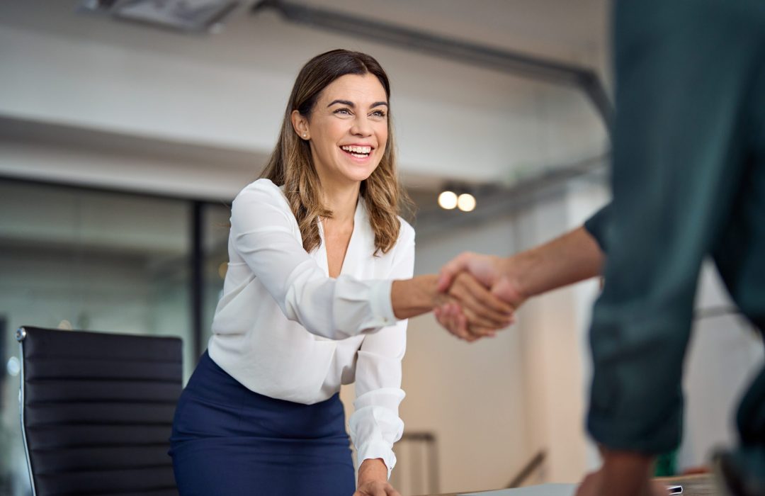 two business people shaking hands