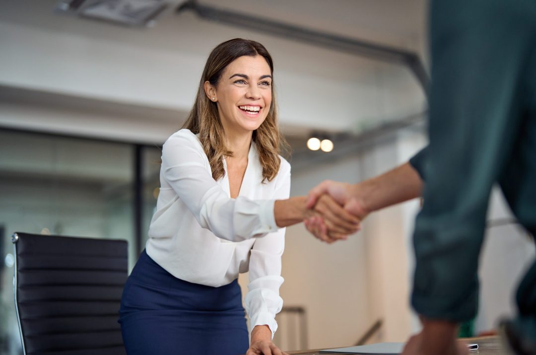 two business people shaking hands