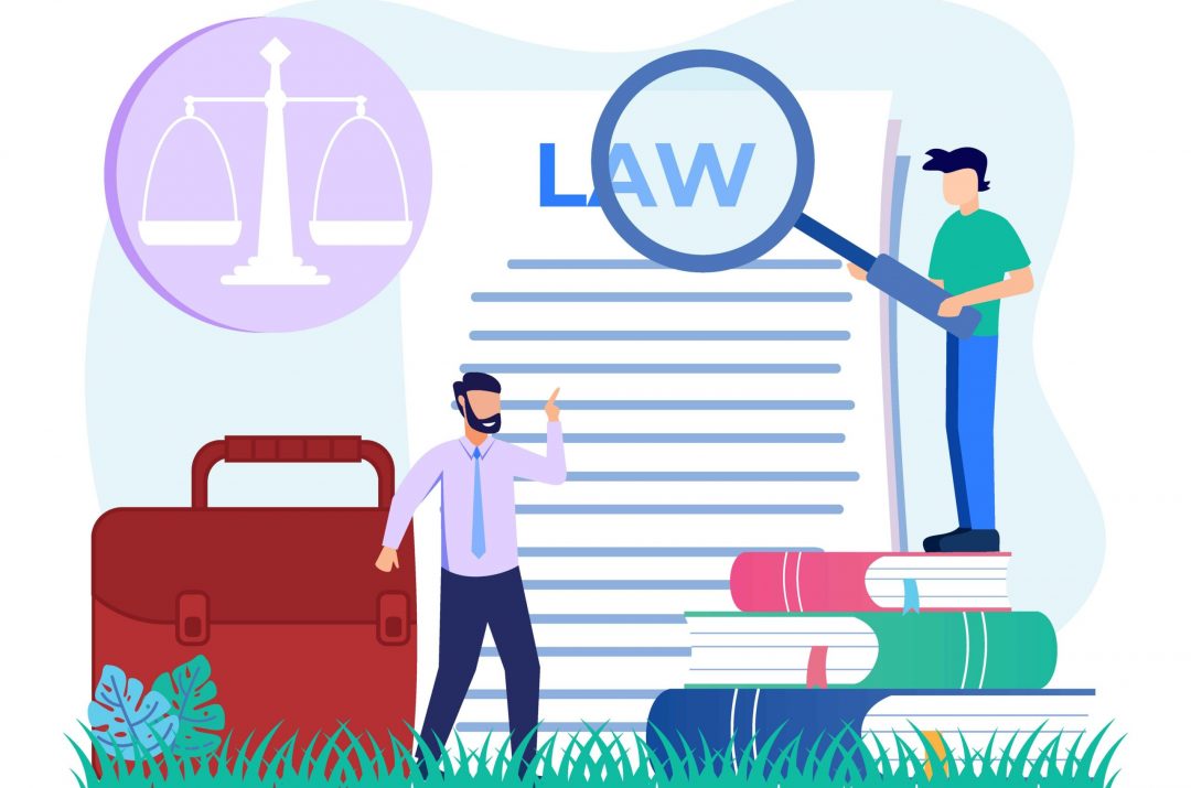 government regulations two professionals with law books studying law agreement