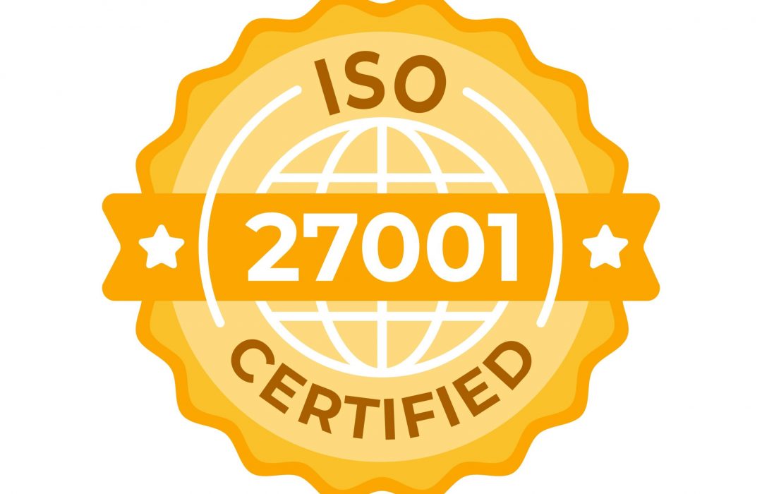 orange emblem for ISO 27001 certified