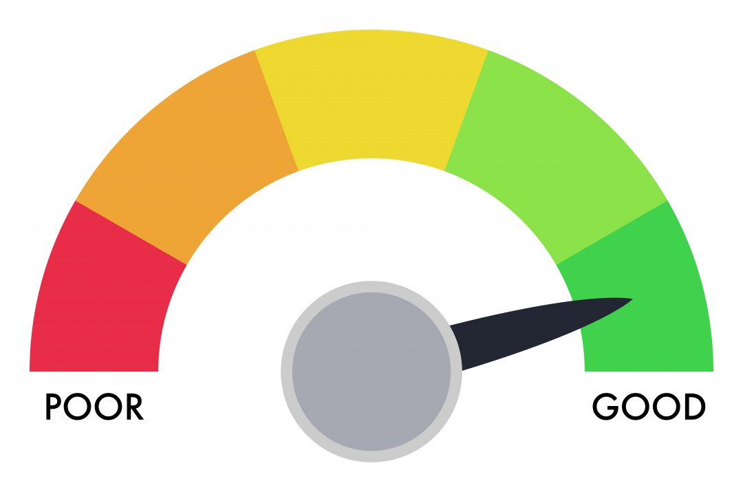 Compliance progress meter showing a good score.